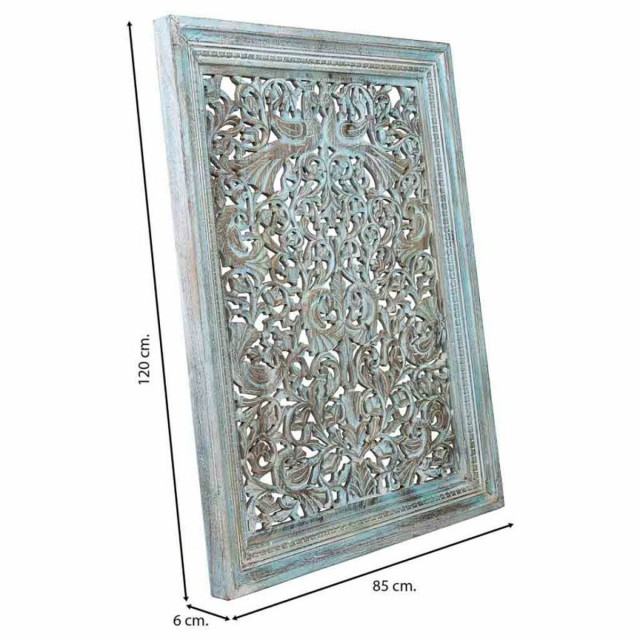 Wanddecoratie Alexandra House Living Blauw Mangohout 6 x 120 x 85 cm