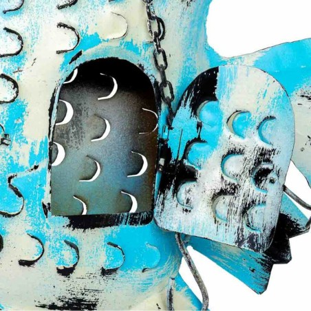 Portacandele Alexandra House Living Azzurro Legno di mango 8 x 46 x 62