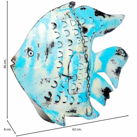 Portacandele Alexandra House Living Azzurro Legno di mango 8 x 46 x 62