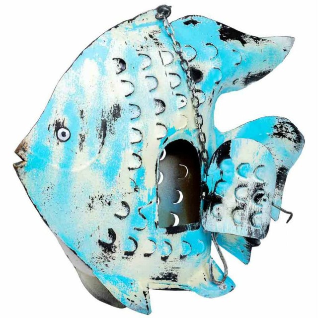 Bougeoir Alexandra House Living Bleu Bois de manguier 8 x 46 x 62 cm P