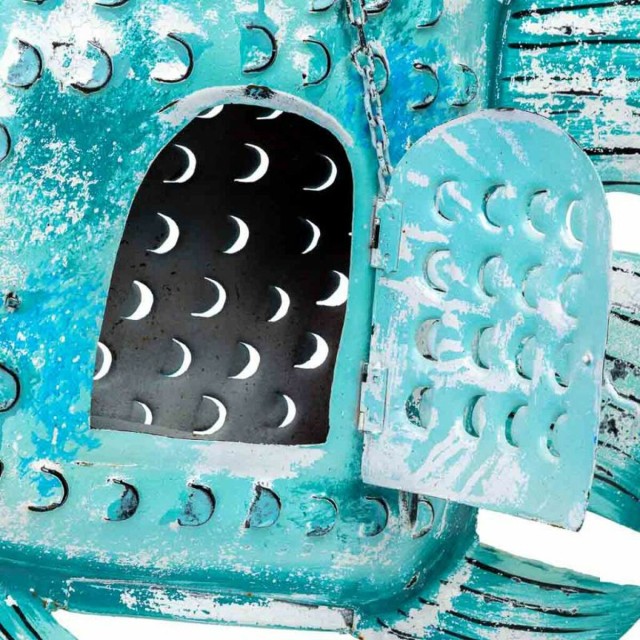 Portavelas Alexandra House Living Azul Madera de mango 15 x 83 x 107 c