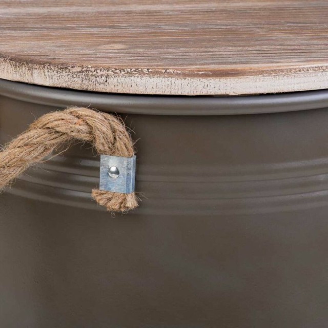 Container-Eimer Alexandra House Living Urban Braun Hanf Metall Tannenh