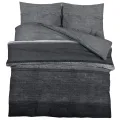 Ensemble de housse de couette gris foncé 155x220 cm Coton