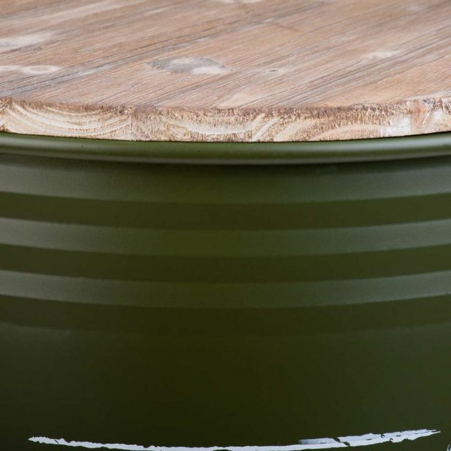 Laundry basket Alexandra House Living Factory Green Hemp Metal Fir woo