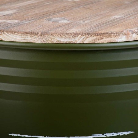 Laundry basket Alexandra House Living Factory Green Hemp Metal Fir woo