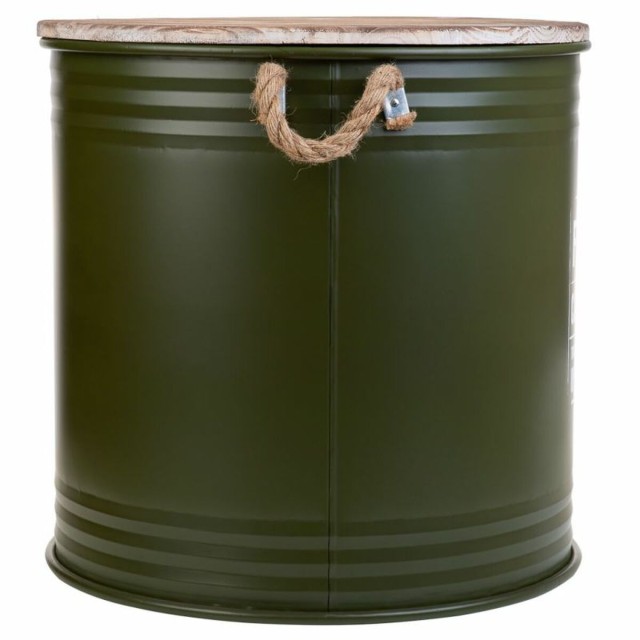 Laundry basket Alexandra House Living Factory Green Hemp Metal Fir woo