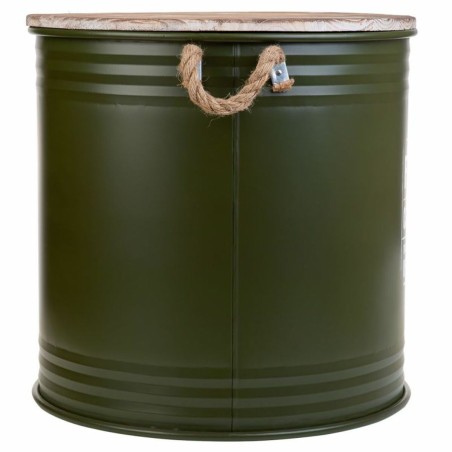 Laundry basket Alexandra House Living Factory Green Hemp Metal Fir woo