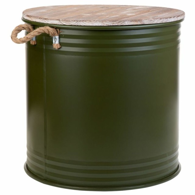 Laundry basket Alexandra House Living Factory Green Hemp Metal Fir woo