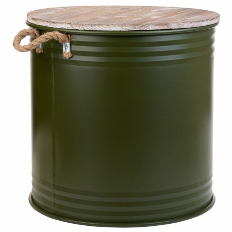 Laundry basket Alexandra House Living Factory Green Hemp Metal Fir woo