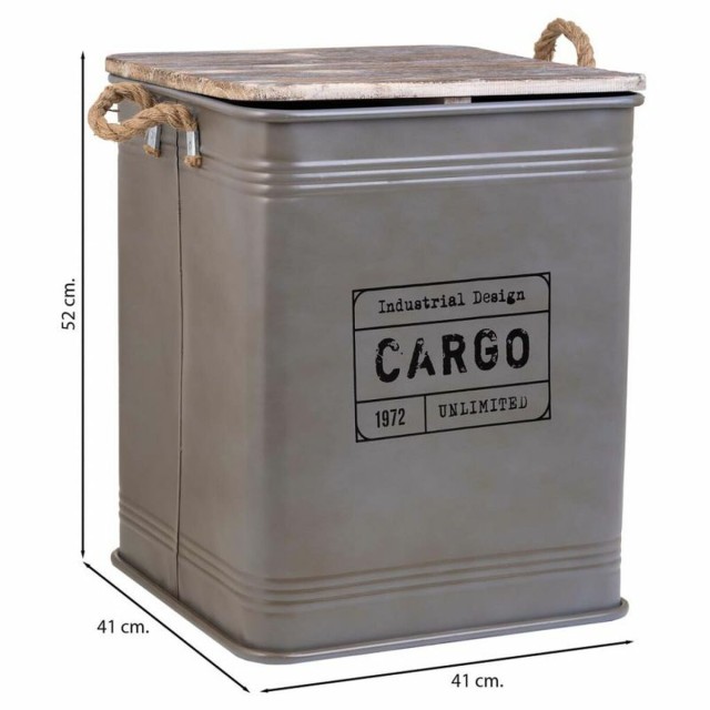 Wasmand Alexandra House Living Cargo Grijs Industriële hennep Metaal