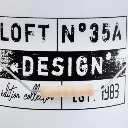 Cubo Alexandra House Living Blanco Cáñamo Metal Madera de abeto 35 x 2