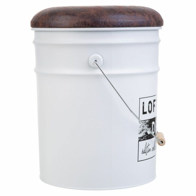 Bucket Alexandra House Living White Hemp Metal Fir wood 35 x 31 x 40 c