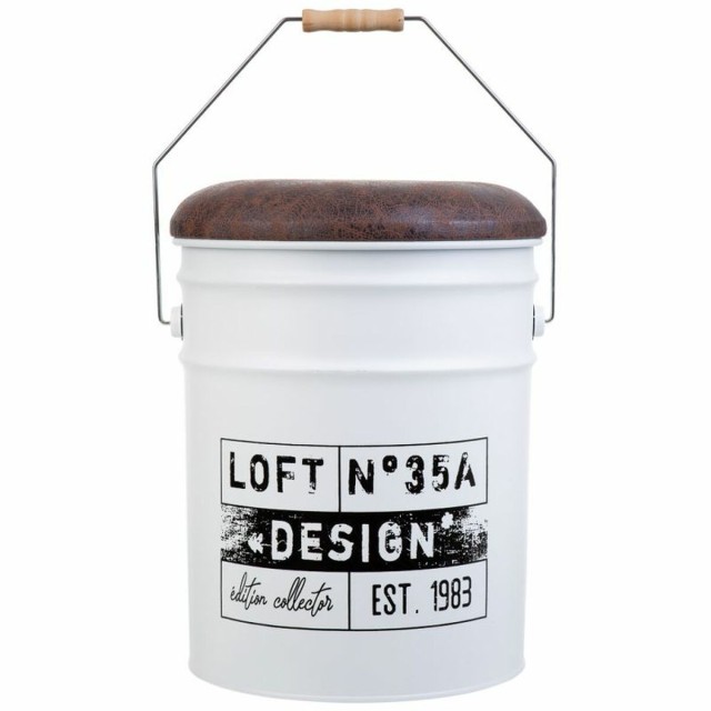 Bucket Alexandra House Living White Hemp Metal Fir wood 35 x 31 x 40 c