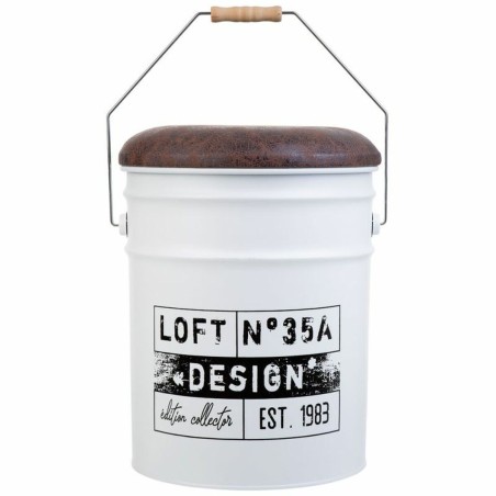 Bucket Alexandra House Living White Hemp Metal Fir wood 35 x 31 x 40 c