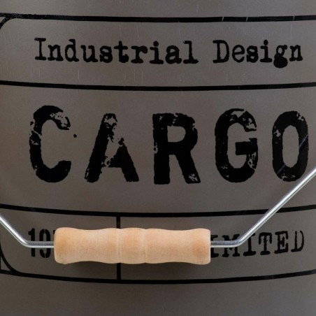 Cubo Alexandra House Living Marrón Cáñamo Metal Madera de abeto 35