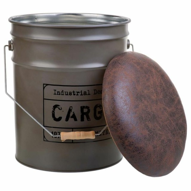 Bucket Alexandra House Living Brown Hemp Metal Fir wood 35 x 31 x 40 c