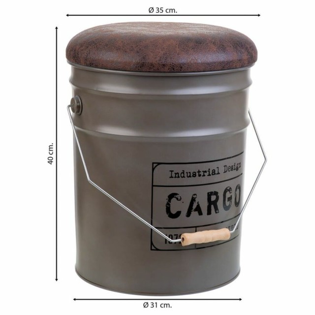 Secchio Alexandra House Living Marrone Canapa Metallo Legno di abete 3