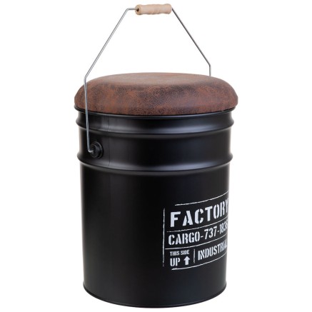 Bucket Alexandra House Living Black Hemp Metal Fir wood 35 x 31 x 40 c