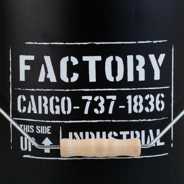 Cubo Alexandra House Living Negro Cáñamo Metal Madera de abeto 35 x