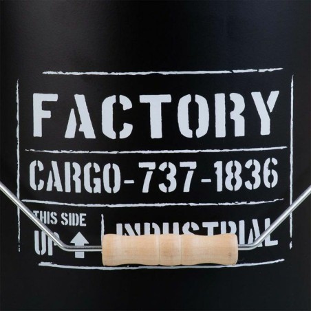 Bucket Alexandra House Living Black Hemp Metal Fir wood 35 x 31 x 40 c