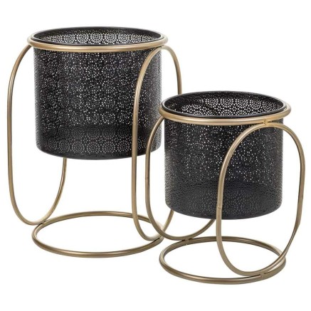 Set of Planters Alexandra House Living Black Metal Iron 26 x 178 x 26