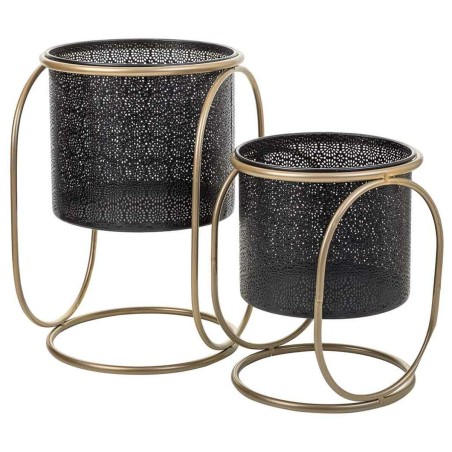 Set de pots de fleurs Alexandra House Living Noir Métal Fer 26 x 178