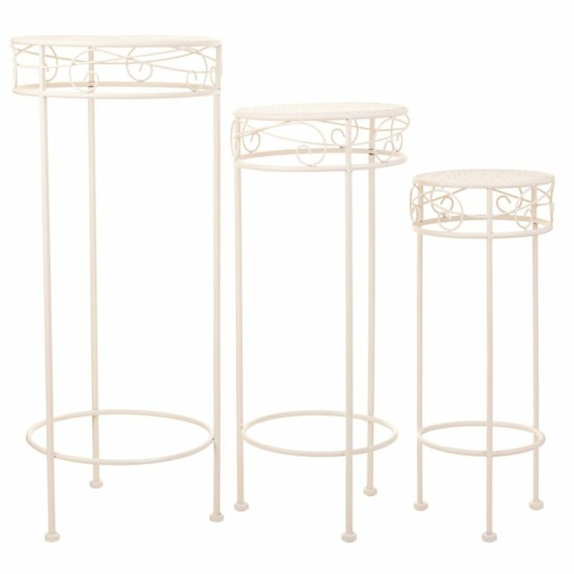 Soporte para Maceta Alexandra House Living Blanco Metal Hierro 28 x 12