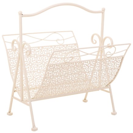 Zeitschriftenkorb Alexandra House Living Weiß schmiedeeisern 36 x 33