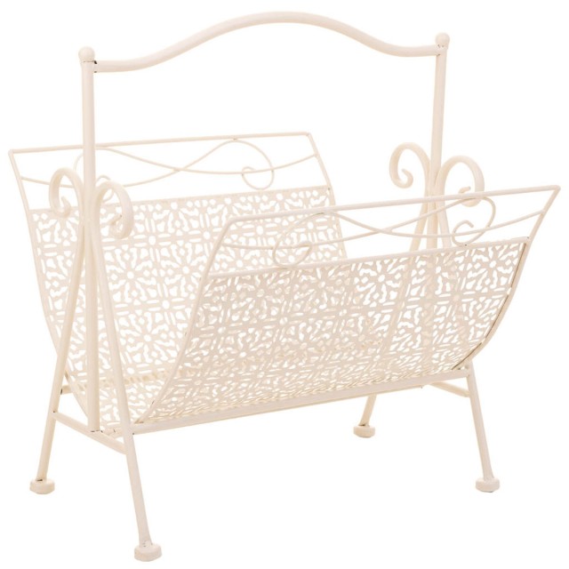 Zeitschriftenkorb Alexandra House Living Weiß schmiedeeisern 36 x 33