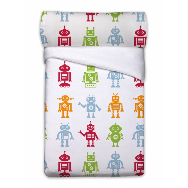 Juego de funda nórdica Pierre Cardin Robots Blanco Cama de 90 3 Pieza