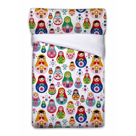 Juego de funda nórdica Pierre Cardin MATRIOSKAS Blanco Cama de 90 3 P