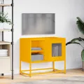 Meuble TV jaune moutarde 68x39x60,5 cm acier