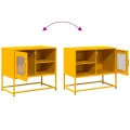 Meuble TV jaune moutarde 68x39x60,5 cm acier