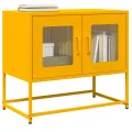 Meuble TV jaune moutarde 68x39x60,5 cm acier laminé à froid