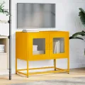 Meuble TV jaune moutarde 68x39x60,5 cm acier laminé à froid