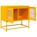 Meuble TV jaune moutarde 68x39x60,5 cm acier laminé à froid