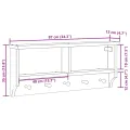 Porte-manteau mural SANDNES 87x12x35 cm bois massif pin