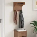 Porte-manteau mural SANDNES 43x30x42 cm bois massif pin