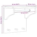 Porte-manteau mural SANDNES 43x30x42 cm bois massif pin