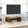 Support de moniteur vieux bois 42 x 24 x 13cm bois d'ingénierie