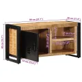 Meuble TV 80x30x40 cm bois massif de manguier brut