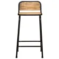 Tabourets de bar lot de 2 bois massif manguier brut