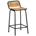 Tabourets de bar lot de 2 bois massif manguier brut