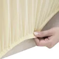 Housse extensible de canapé 3 places Crème Jersey de polyester