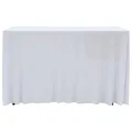 Nappes élastiques de table avec jupon 2 pcs 183x76x74cm Blanc