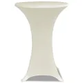 Housse de table Ø 60 cm Crème extensible 2 pcs