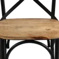 Chaises à dossier croisé lot de 6 noir bois de manguier massif