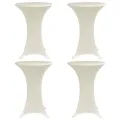 Housses élastiques de table Ø 80 cm Crème 4 pcs