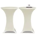Housses élastiques de table Ø 80 cm Crème 4 pcs