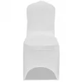 Housse blanche extensible pour chaise 6 pièces